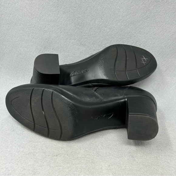 Clarks PROMISE MAY Womens Bootie Shoe Sz 9.5 M Black Leather Side Zipper. - Picture 11 of 12